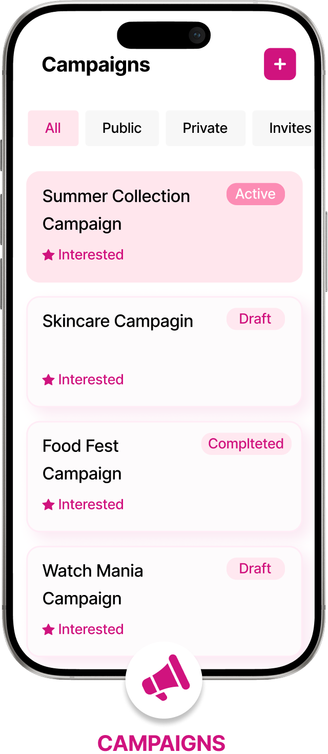 Campaigns screen