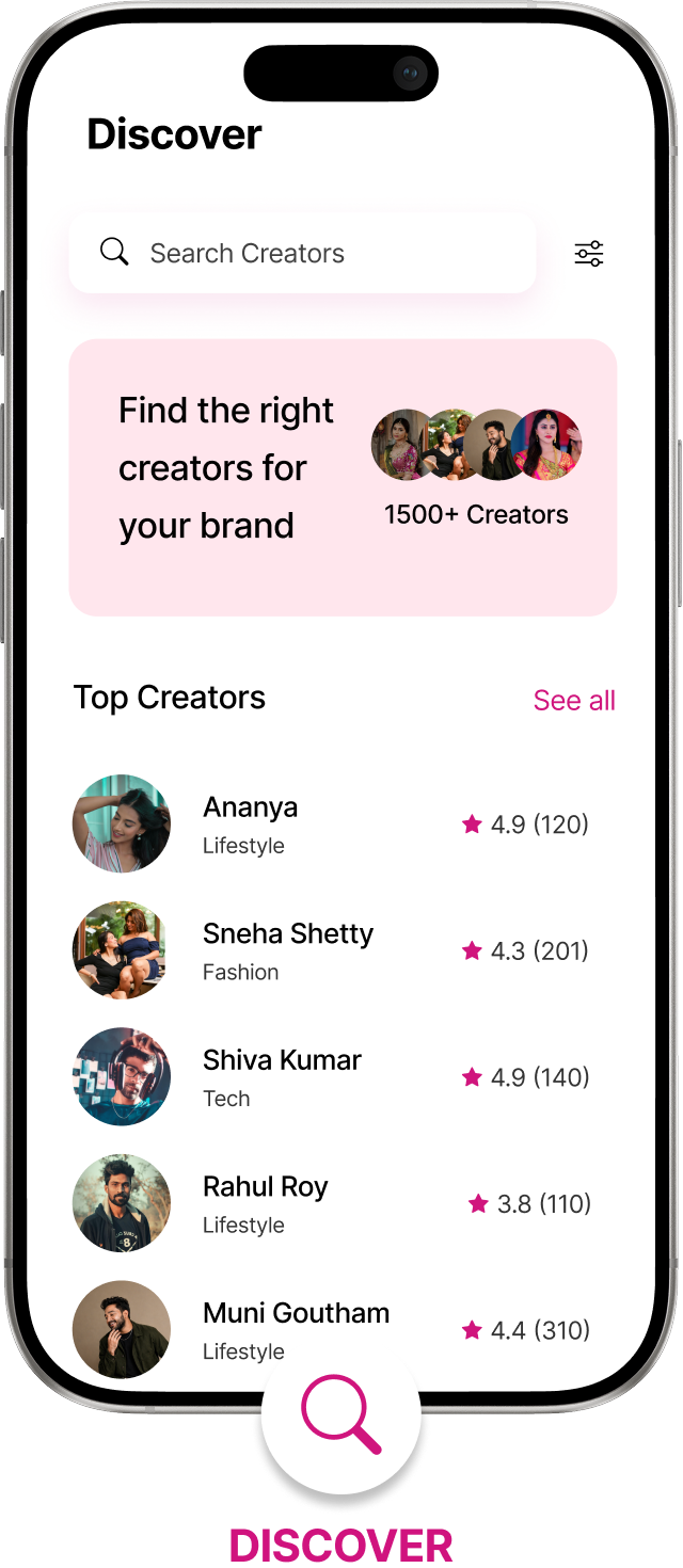 Discover screen